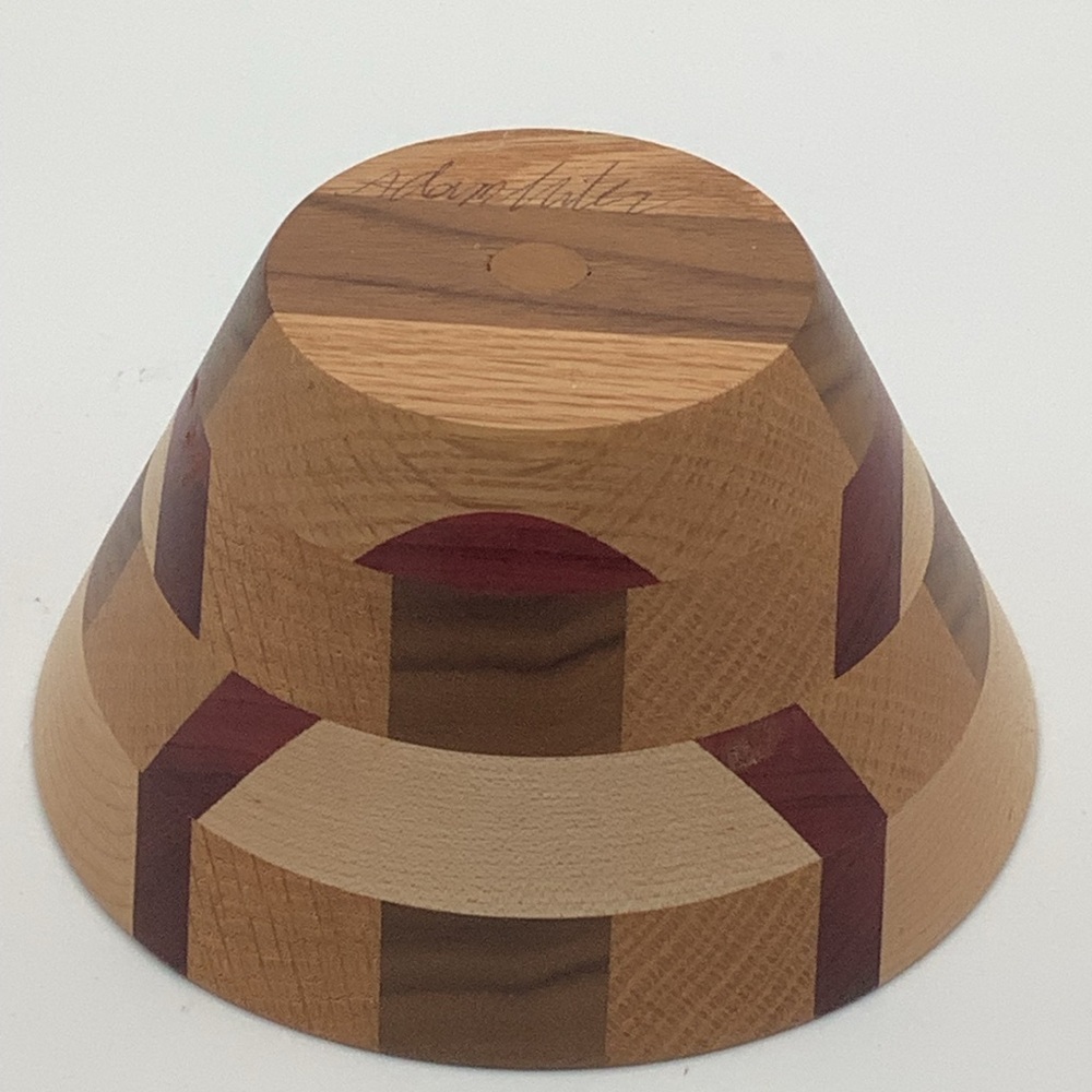 Three Artisan Segmented Wood Bowls - Picture 10 of 11